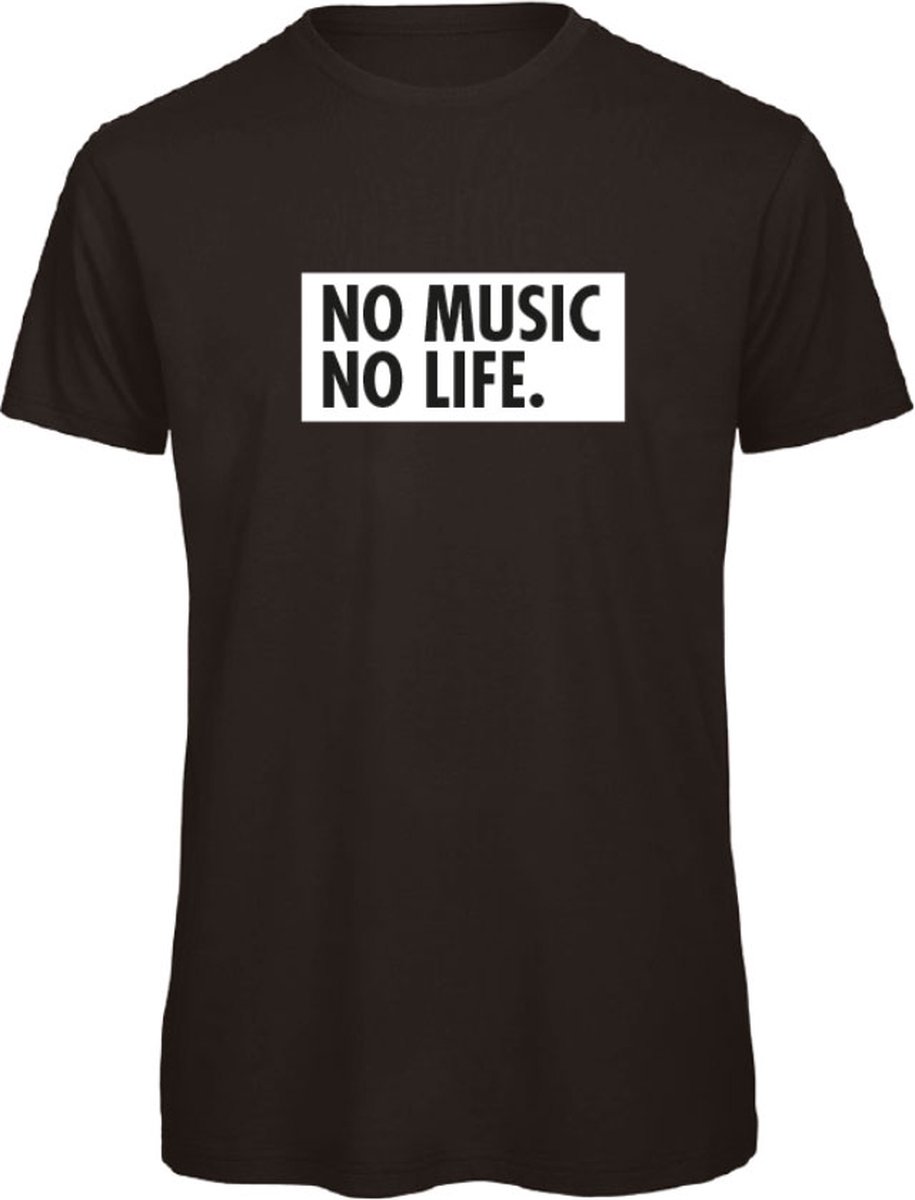   Zwart XXL - no music no life - wit -   | Kleding |   unisex |   man |   dames | Muziek